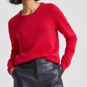 Charter Club Vibrant Red Crew Neck Sweater 100% cashmere
